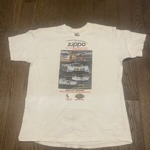 Vintage Grand Prix Watkins Glen Zippo T-Shirt XL Anvil USA Fabric
